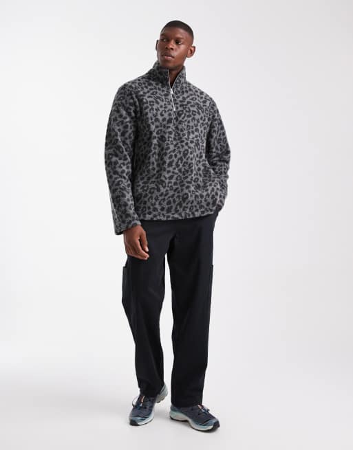 Jack & Jones - Fleece med 1/4 lynlås og leopardprint, 2 af 5