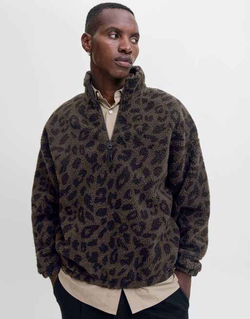 Jack & Jones Fleece sweatshirt in leopard print, 6 of 7