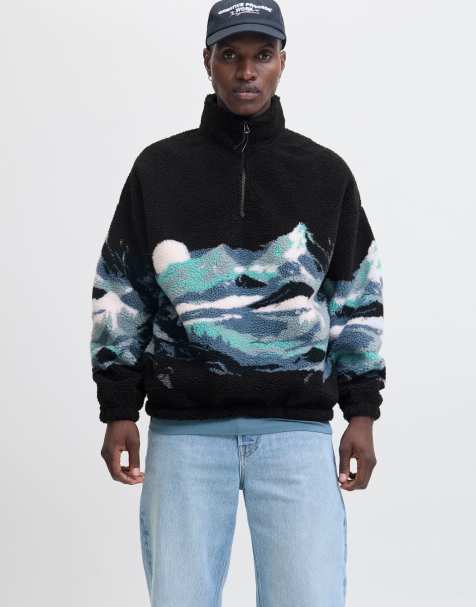 Jack & Jones – Fleece-Sweatshirt in Schwarz - view 1