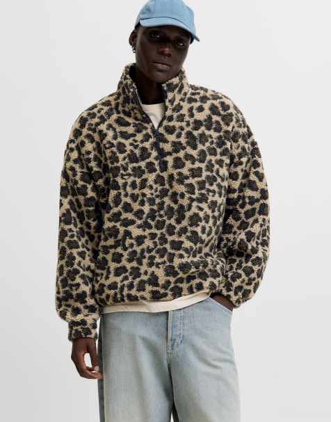 Jack & Jones - Fleece-sweatshirt med leopardprint - view 1