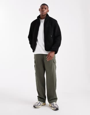 Jack & Jones Fleece With Double Zip In Black