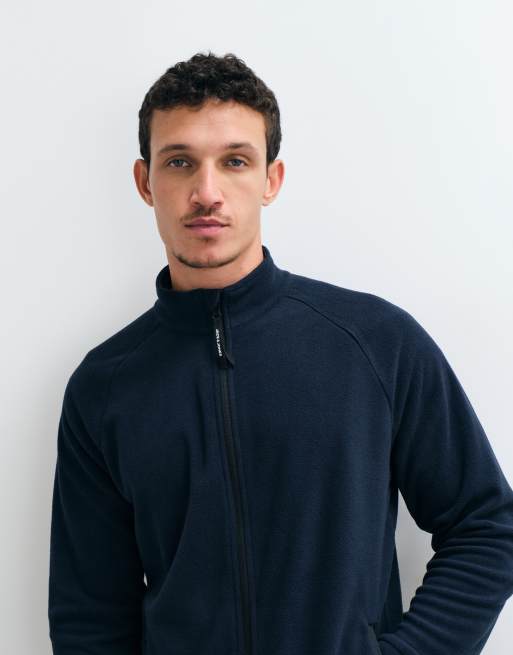 Jack & Jones fleecejack met rits in marineblauw, 3 van 5