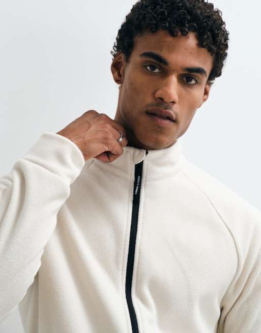 Jack & Jones fleecejacka med dragkedja i vitt, 4 av 5