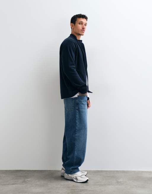 Jack & Jones fleecejakke med lynlås i navy, 2 af 5
