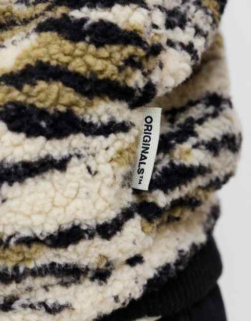 Jack & Jones – Flerfärgad, abstrakt randig fleece med dragkedja , 5 av 7
