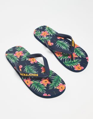  floral logo flip flops  