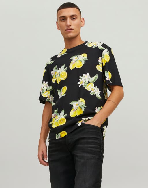 Jack & Jones - Flores - T-shirt nera a maniche corte