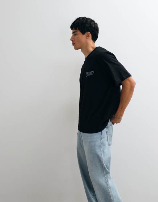 Jack & Jones flower sketch backprint t-shirt in black, 4 of 5
