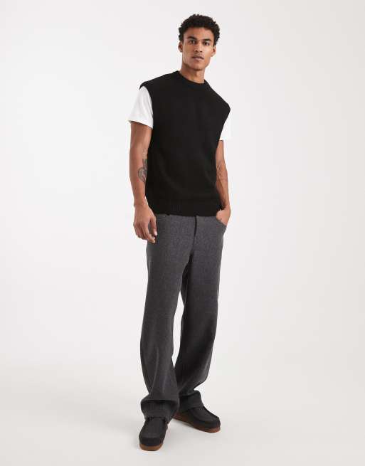 Jack & Jones fluffy knitted vest in black, 2 of 5