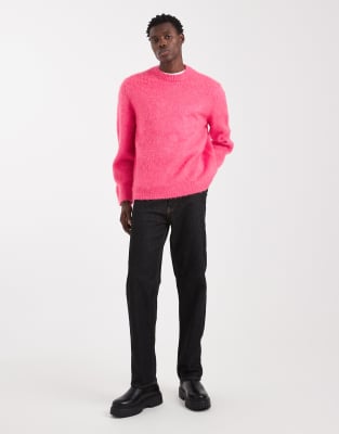 Jack & Jones Fluffy Oversized Sweater In Multi