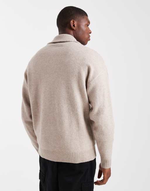Jack & Jones fluffy quarter zip jumper in grey, 3 of 5