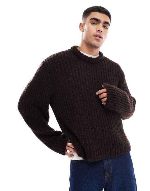 Jack & Jones fluffy sweater in brown