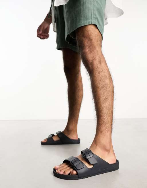 Jack & Jones - Formstøbte sandaler med to remme i sort , 2 af 4