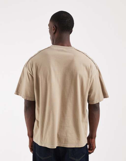 Jack & Jones - Forvasket beige T-shirt, 5 af 5