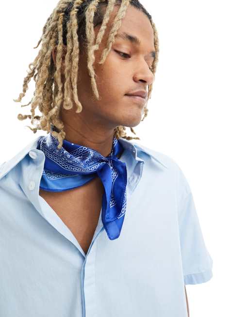 Jack & Jones - Foulard blu con stampa stile bandana 