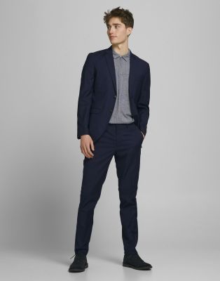 Jack & Jones - Franco - Costume ajusté - Bleu marine foncé