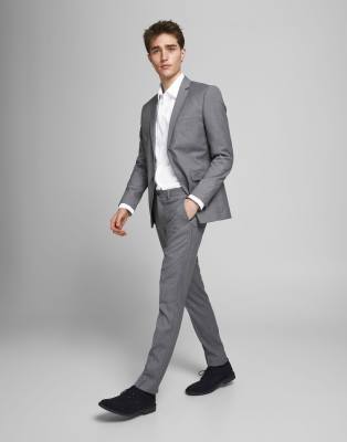 Jack & Jones – Franco – Ljusgrå kostym med smal passform - view 1