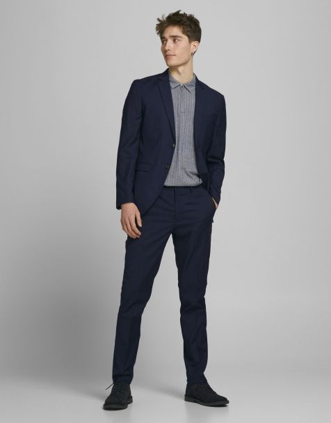 Jack & Jones - Franco - Slim Fit-jakkesæt i mørk marineblå - view 1