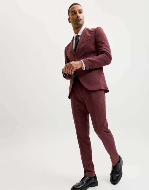 Jack & Jones Franco Super Slim Fit einreihiger Blazer in Lila, 6 von 7