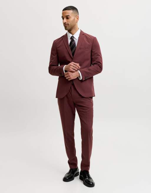 Jack & Jones Franco super slim fit single breasted blazer in purple, 3 of 7