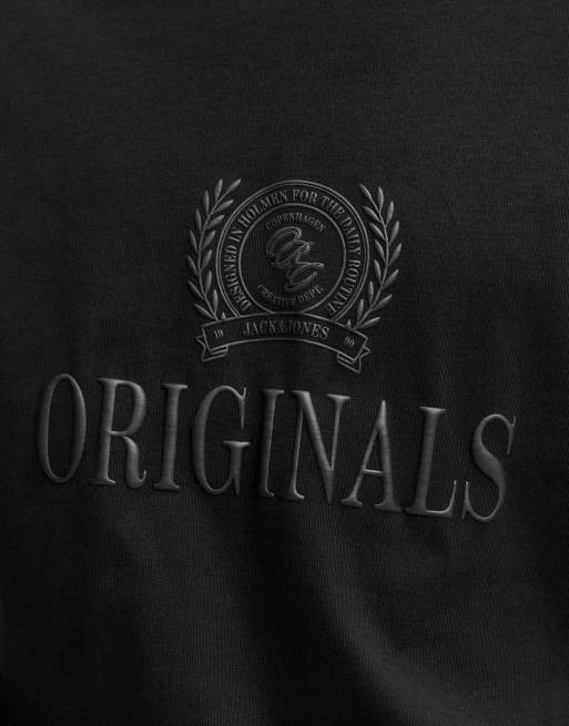 Jack & Jones Frederiksberg t-shirt relaxed fit girocollo a maniche corte nera, 5 di 7
