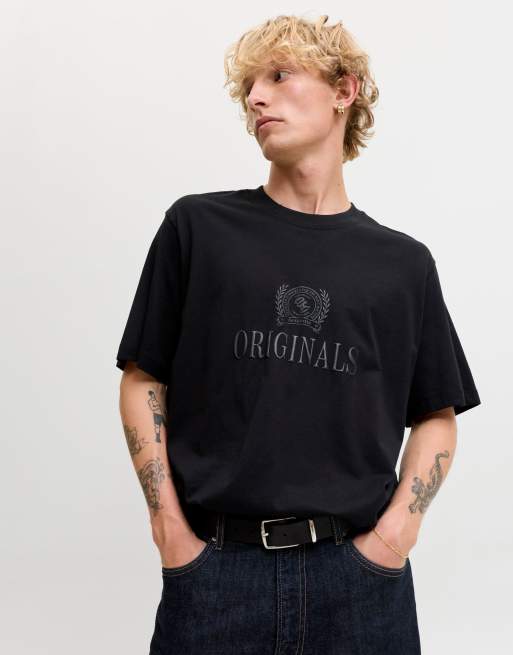 Jack & Jones Frederiksberg t-shirt relaxed fit girocollo a maniche corte nera, 6 di 7