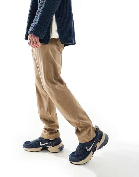 Jack & Jones front pleat tapered loose chino in beige - view 1
