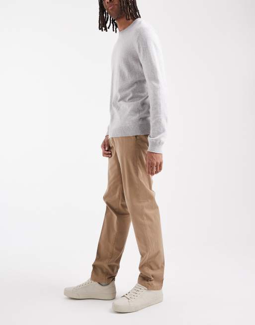 Jack & Jones front pleat tapered loose chinos in beige , 3 of 5