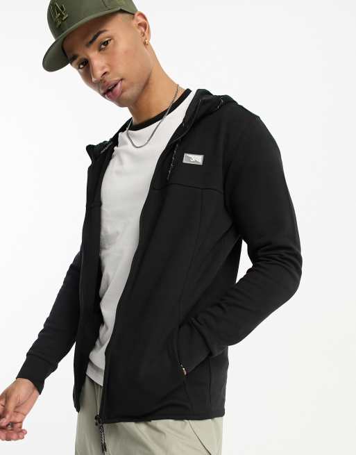 Jack & Jones full zip hoodie in black