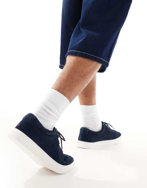 Jack & Jones – Galaxy – Marinblå sneakers i mocka, 5 av 5