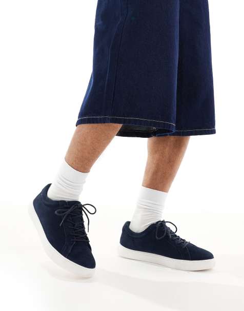 Jack & Jones Galaxy suede trainers in navy - view 1