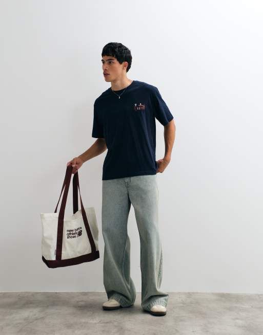 Jack & Jones gas station back print t-shirt in navy, 3 of 5