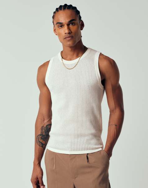 Jack & Jones - Gebreid doorschijnend hemdje in crème - view 1