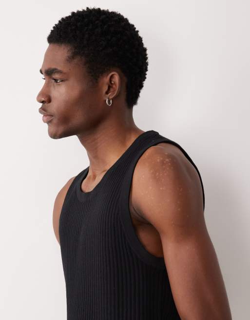 Jack & Jones - Gebreid doorschijnend hemdje in zwart, 4 van 5