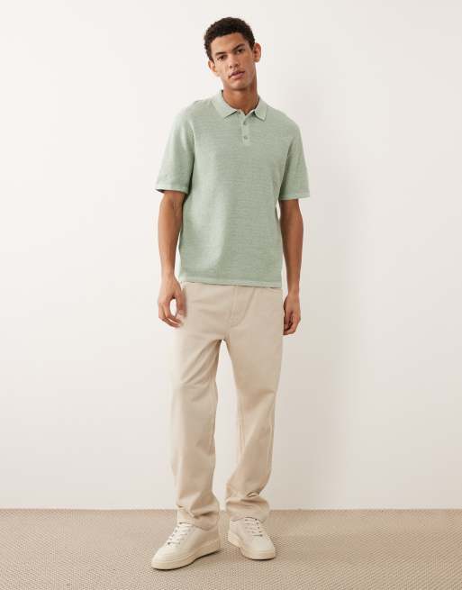 Jack & Jones - Gebreide polo met korte mouwen in lichtgroen, 2 van 5
