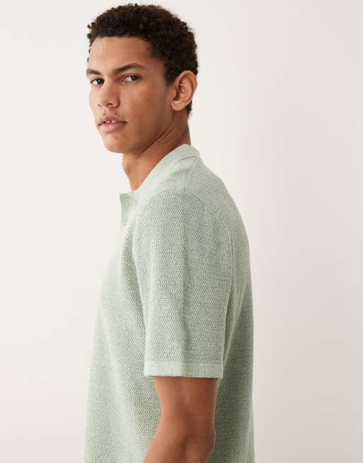 Jack & Jones - Gebreide polo met korte mouwen in lichtgroen, 4 van 5