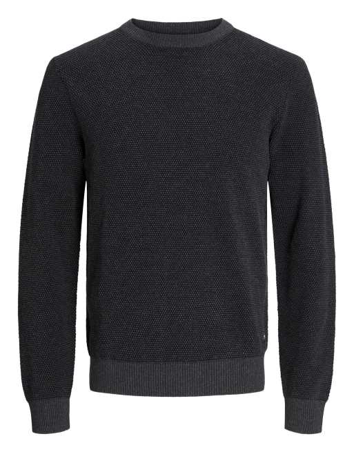 Jack & Jones gebreide pullover in donkergrijs gemêleerd, 7 van 7