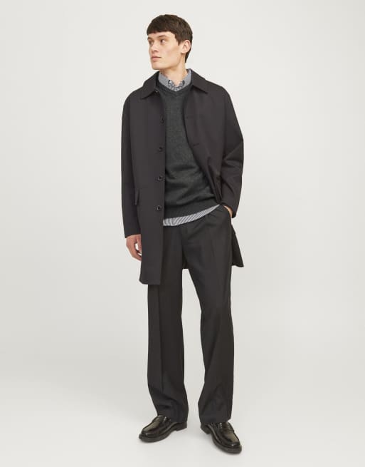 Jack & Jones gebreide pullover in donkergrijs gemêleerd, 3 van 7