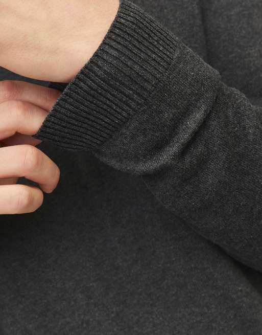 Jack & Jones gebreide pullover in donkergrijs gemêleerd, 4 van 7