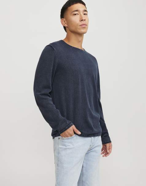 Jack & Jones gebreide pullover in navy blazer - view 1