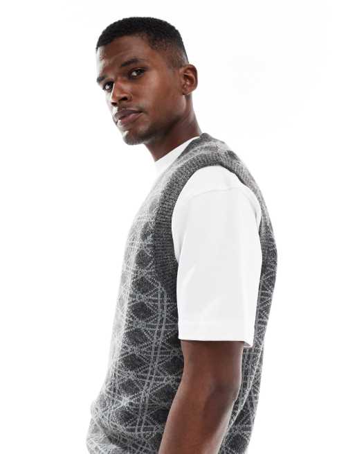 Jack & Jones - Gebreide spencer in grijs patroon, 4 van 5