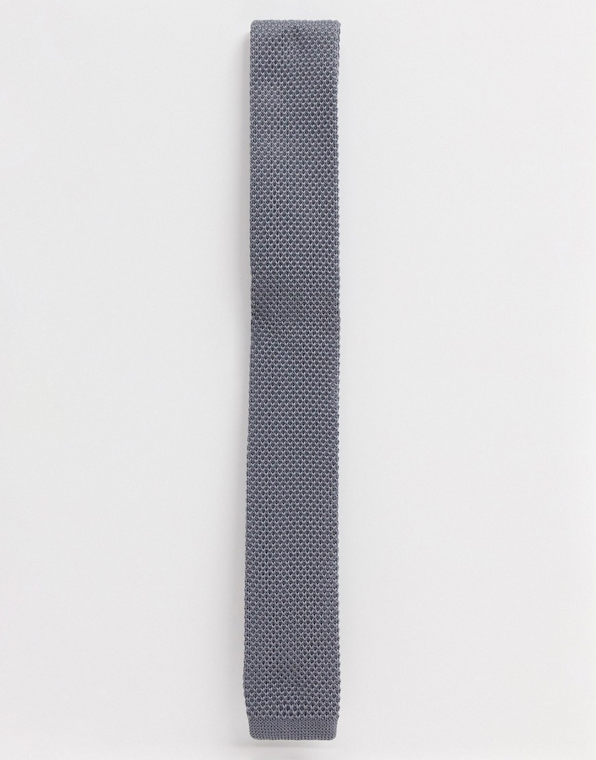 Jack & Jones - Gebreide stropdas van gerecycled polyester in grijs