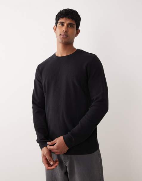 Jack & Jones - Gebreide trui met wafelstructuur in zwart - view 1
