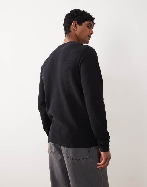 Jack & Jones - Gebreide trui met wafelstructuur in zwart, 5 van 5
