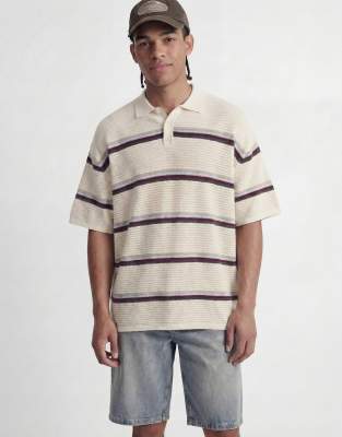 Jack & Jones Herren Sea Salt Polokragenpullover "Jormaine Knit Stripe Polo Sn" Baumwolle Relaxed Fit erhältlich in Größe L/M/S/XL/XS von Baur - Bild 5