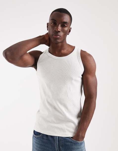 Jack & Jones geripptes Tanktop in Grau - view 1