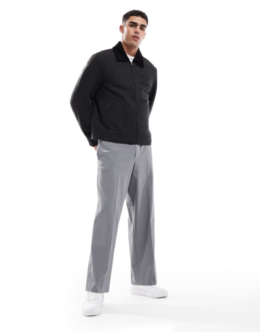 Jack & Jones - Geruit utility jack van wolmix in zwart, 3 van 4