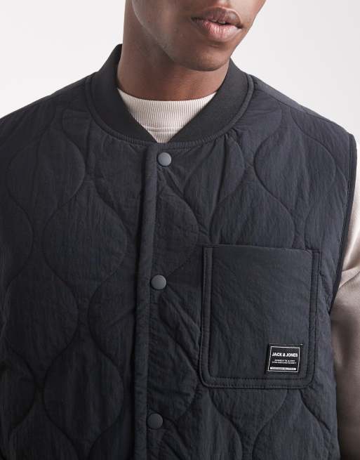 Jack & Jones – Gesteppte Bomberweste in Schwarz, 5 von 5