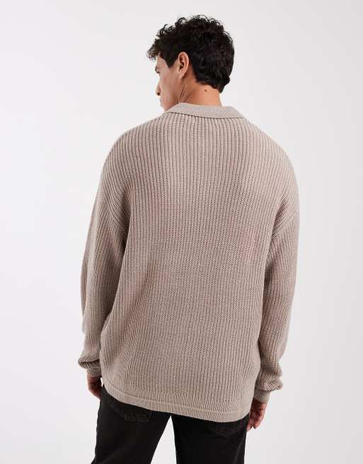 Jack & Jones – Gestricktes Polohemd in Beige, 3 von 5