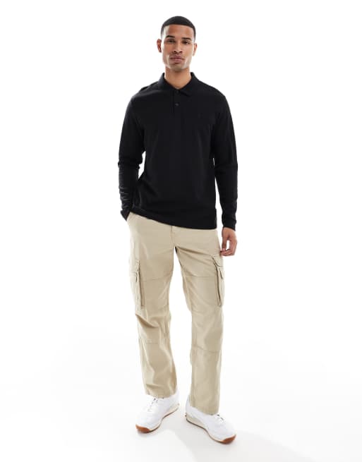 Jack & Jones - Getextureerde polo met lange mouwen in zwart, 2 van 5
